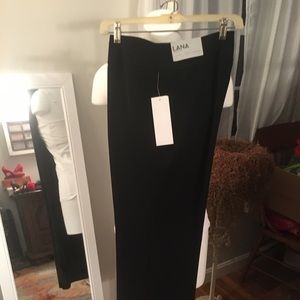 NWT Kasper Lana modern fit black wide leg trousers